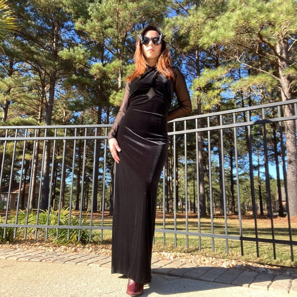 OLD MAID SEXY LORDICIA VINTAGE VELOUR LONG DRESS